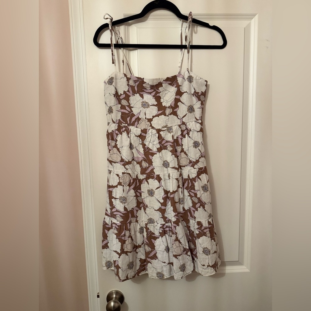 Abercrombie & Fitch Floral Mini Dress - Brown and White